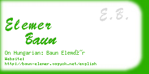 elemer baun business card